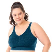 Top Fitness Plus Jacquard com Bojo Removível Sem Costura Anoitecer Zee Rucci
