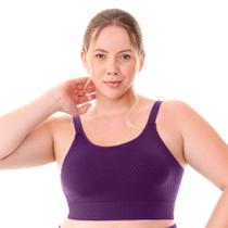 Top Fitness Plus Size com Bojo Removível Jacquard Colmeia Black Wine Zee Rucci