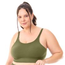 Top Fitness Plus Size com Bojo Removível Jacquard Colmeia Cactus Zee Rucci Top Fitness Plus Size com Bojo Removível Jacquard Colmeia Cactus Zee Rucci