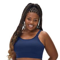 Top Fitness Plus Size com Bojo Removível Jacquard Colmeia Marinho Zee Rucci Top Fitness Plus Size com Bojo Removível Jacquard Colmeia Marinho Zee Rucci