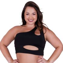 Top Fitness Plus Size com Decote para Academia Cropped -c6 TOP LUNA GG