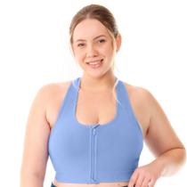 Top Fitness Plus Size com Zíper e Bojo Removível Jardim de Hortênsias Zee Rucci
