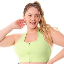 Top Fitness Plus Size com Zíper e Bojo Removível Lima Fresh Zee Rucci