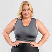 Top Fitness Plus Size Feminino Suplex Nadador Sustentação