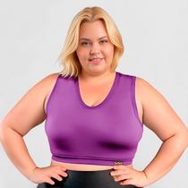 Top Fitness Plus Size Feminino Suplex Nadador Sustentação
