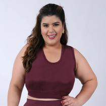 Top Fitness Plus Size Feminino Suplex Nadador Sustentação