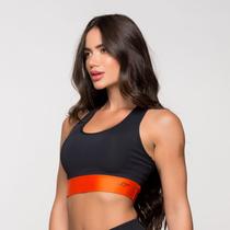 Top Fitness Poliamida Nadador com Detalhe Laranja Londres Top Fitness Poliamida Nadador com Detalhe Laranja Londres