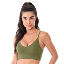 Top Fitness Rib com bojo removível Jacquard Lima Fresh