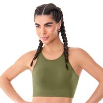 Top Fitness Rib com bojo removível Jacquard Sem Costura Cactus