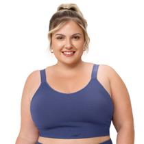 Top Fitness Rib com Bojo Removível sem Costura Plus Mirtilo Zee Rucci Top Fitness Rib com Bojo Removível sem Costura Plus Mirtilo Zee Rucci