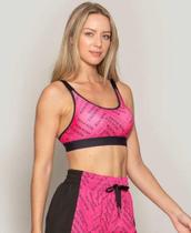 Top fitness rosa rola moça run more M estampa