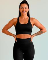 Top Fitness Suplex Poliamida Estampado com Bojo Zanca Modas Cor:PretoTamanho:GG Top Fitness Suplex Poliamida Estampado com Bojo Zanca Modas Cor:PretoTamanho:GG