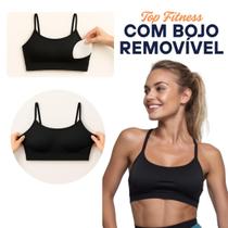 Top Fitness Treino Alça Fina Bojo Removível Alta Sustentação Top Fitness Treino Alça Fina Bojo Removível Alta Sustentação