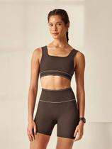 Top Fitness Treino Comfort Canelado Alças Fixas Decote Reto Hope Resort