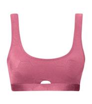 Top fitness vazado textura com bojo removivel she