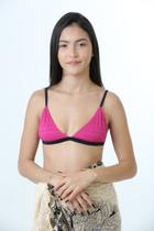 Top Fixo Liso Texturado Alça Preta