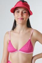 Top Fixo Liso Texturado Alça Rosa