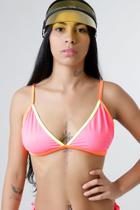 Top Fixo Texturado Alça Laranja Neon