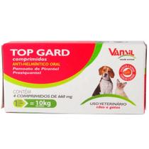 Top Gard 660mg Vansil Vermifugo para Cães e Gatos 4 Comprimidos