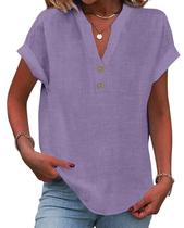Top Grafumo Spring 2026, moda feminina com decote em V e manga curta Top Grafumo Spring 2026, moda feminina com decote em V e manga curta