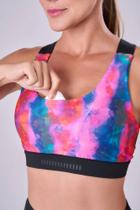 Top grit bossa ajustavel 1 bolso nadador alcas preto/estampa festival