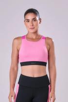Top Grit Bossa Ajustavel 1 Bolso Reto Ind Authen Rosa Malva/Pink Fluor/Preto