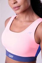 Top Grit Bossa Reto C / Bolso Ajustável-Coral Fluor/Azul Noite/Azul