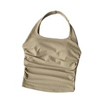 Top Halter Feminino Com Alças, Sutiã Push-Up Embutido, Colete De Yoga Sem Costura, Camisola Casual