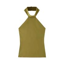 Top Halter Feminino Sem Mangas, Costas Descobertas, Verde E Azul, Sexy, off Shoulder, Justo, Verão Top Halter Feminino Sem Mangas, Costas Descobertas, Verde E Azul, Sexy, off Shoulder, Justo, Verão