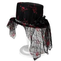 Top Hat Black Skeleton Lace Lincoln para festa de Halloween Top Hat Black Skeleton Lace Lincoln para festa de Halloween