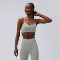 Top Hering Sports Rajado Feminino Verde Mescla Top Hering Sports Rajado Feminino Verde Mescla
