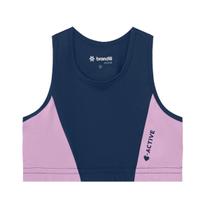 Top Infantil Menina em Cotton Active Azul Brandili Top Infantil Menina em Cotton Active Azul Brandili