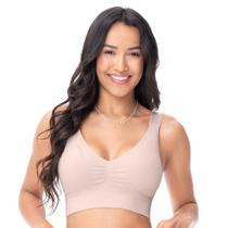 Top Jacquard com Bojo Removível sem Costura Leve Trama Nude Rosado Top Jacquard com Bojo Removível sem Costura Leve Trama Nude Rosado