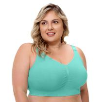 Top Jacquard com Bojo Removível sem Costura Plus Size Verde Turquesa Zee Rucci