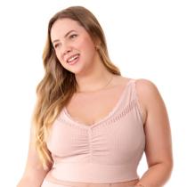 Top jacquard sem costura com bojo removível Plus Blush Top jacquard sem costura com bojo removível Plus Blush