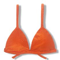 Top Jade Croco Sunset Cortininha Triângulo Fixo Estilo Sutiã com Amarração nas Costas Alças com Regulagem Bojo Removível Biquíni Laranja T