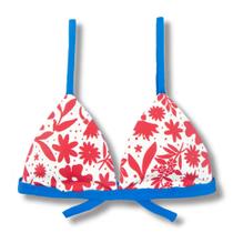 Top Jade Scarlet Cortininha Triângulo Fixo Estilo Sutiã com Amarração nas Costas Alças com Regulagem Bojo Removível Biquíni Estampado Deta