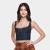Top Jeans Colcci Casual Feminino Top Jeans Colcci Casual Feminino
