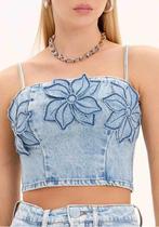 Top jens cropped de alças myft
