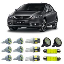 Top Kit Led Interno Externo Civic G9 Teto Placa Ré Farolete