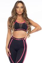 Top Lets Gym Neo Power Preto/Rosa P