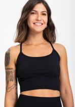 Top light bioseamless preto rio yoga