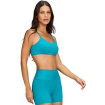 Top Liso Eterno Costas Decotada Azul Luminoso Alto Giro Tamanho:P