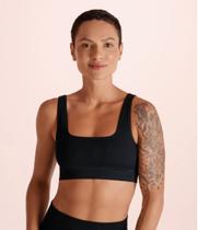 Top Lupo Canelado Basic Seamless - Preto