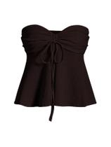 Top Milumia feminino com gravata frontal franzida, tubo franzido, Y2k, verão, marrom Top Milumia feminino com gravata frontal franzida, tubo franzido, Y2k, verão, marrom