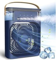 TOP Mini Climatizador de Ar Umidificador Ventilador Refrigeração - COR: AZUL - Ótimo para Pequenos Ambientes