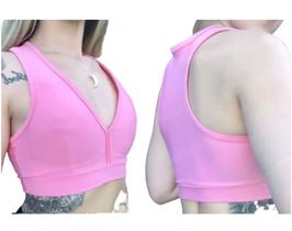 top nadador Cropped feminino Com Bojo Treino academia rosa