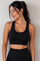 Top Nadador Fitness Com Bojo Polo Wear Preto