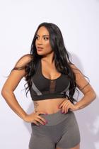 Top Nadador Fitness com Tela na Parte Frontal Academia Feminino F7NEWSTYLE