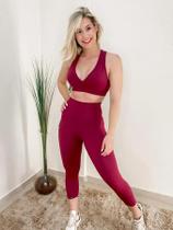 Top Nadador Fitness Poliamida Reforçado Com Bojo Marsala
